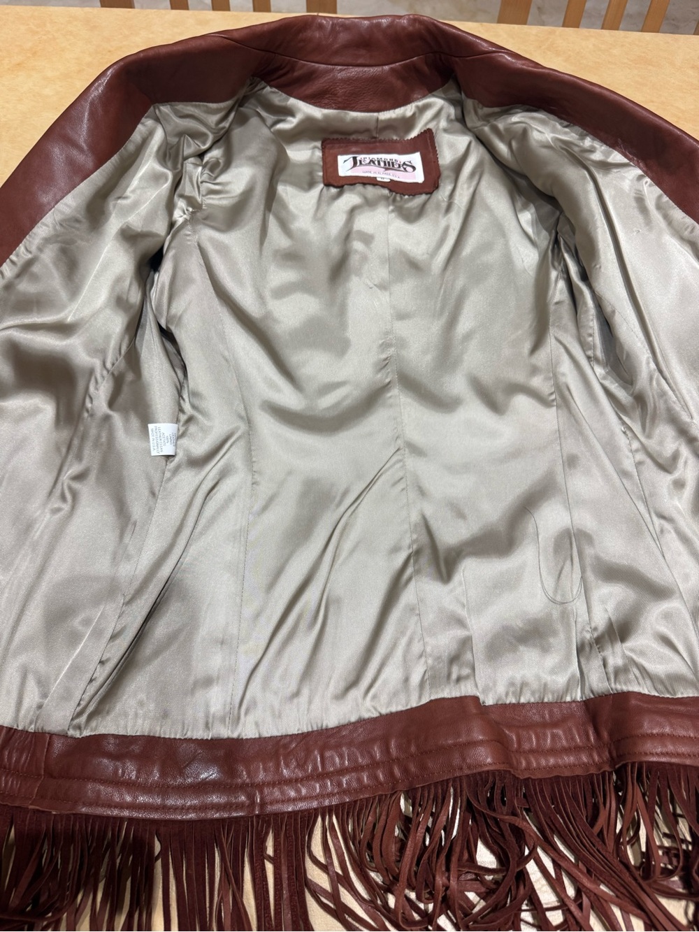 PRICE DROP:VTG,DIAMOND LEATHERS MADE in USA, lined, COGNAC LAMBSKIN LEATHER JT,M - Picture 9 of 9